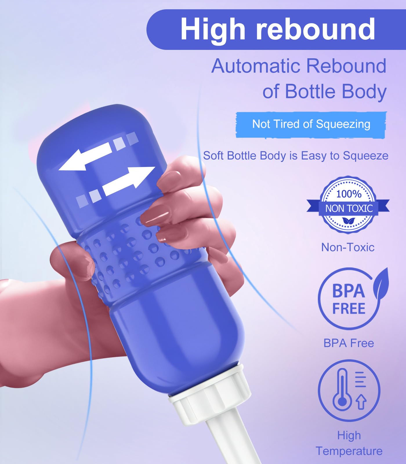 Enema Douche, Portable Travel Douche for Personal Hygiene Cleaning,15 Oz Douche Bottle for After Birth Care, Vaginal Cleaning, Recovery, Hospital Labor and Delivery Essentials-Blue