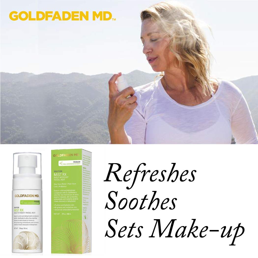 GOLDFADEN MD Mist RX | Daily Nutrient Face Mist | w/Aloe Vera Water, Plant Stem Cells & Antioxidants | Delivers Hydration & Revitalizes | Nourishing Makeup Setting Spray | 2.0 fl oz / 80 mL