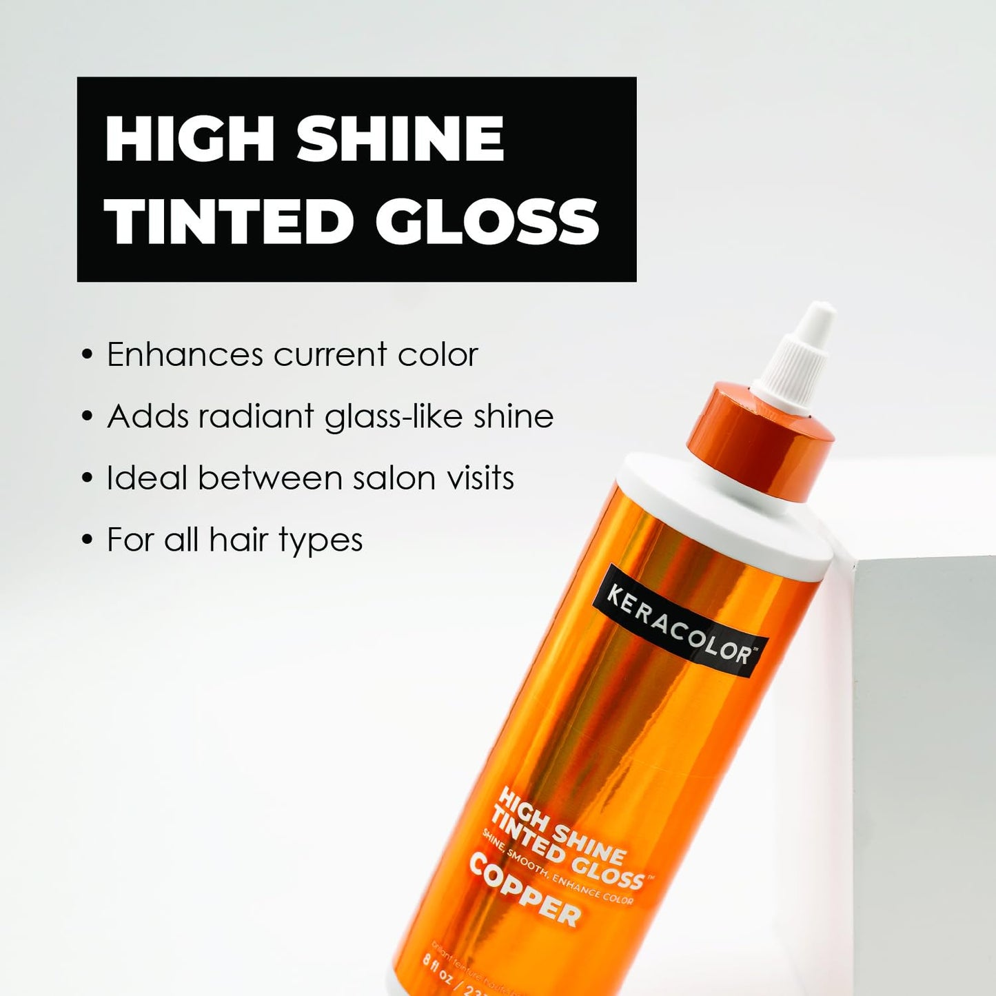 Keracolor High Shine Tinted Hair Gloss, In-Shower Hair Glaze, Sheer Color-Enhancing Glossing Treatment, Copper, 8 Fl Oz