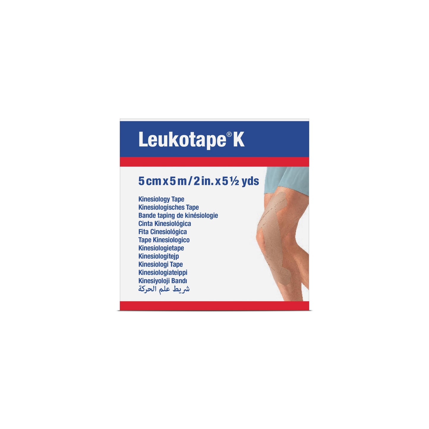 Leukotape K Kinesiology Tape – Water-Repellent, Skin-Friendly, Stays in Place for up to 9 Days - 2 in x 5.5 yds, Tan, 1 Roll