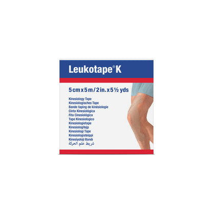 Leukotape K Kinesiology Tape – Water-Repellent, Skin-Friendly, Stays in Place for up to 9 Days - 2 in x 5.5 yds, Tan, 1 Roll