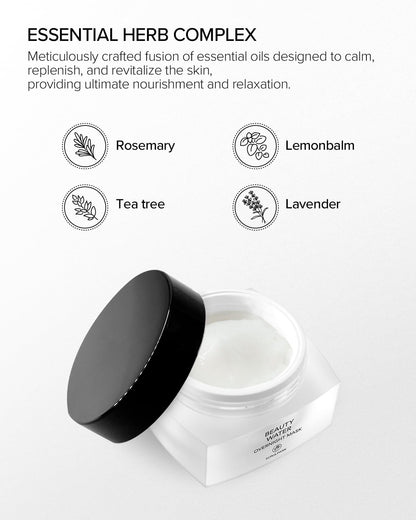 SON&PARK Overnight Sleeping Cream Hydration Balm Mask with Rose Water Beauty water & BHA Complex, Essential Oil to Hydrate, Boost Skin Barrier, and Calming Break Out