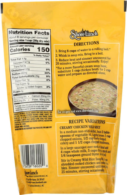 Shore Lunch Creamy Wild Rice Soup Mix, 10.8 oz, 2 pk