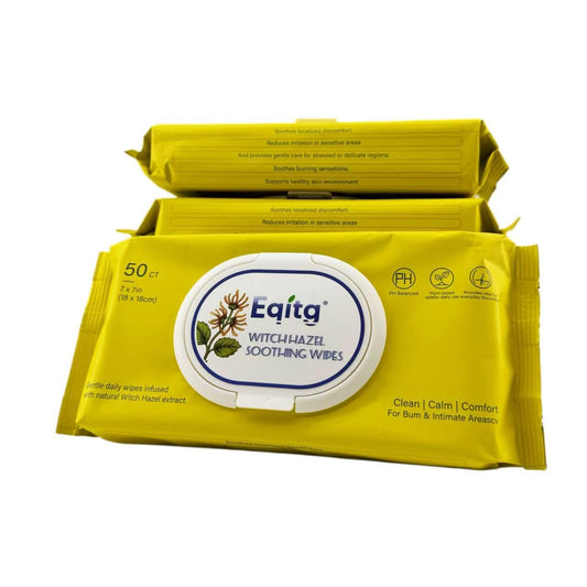 Witch Hazel Cleansing Wipes-3 packs, Flushable Alcohol Free Wet Wipes for Sensitive Skin, Pop-Up Dispenser Pack, Gentle & Soothing, Septic Safe, 50 Count, Daily Body & Personal Care Wipes