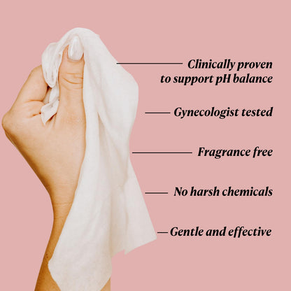 Nakery Pure Refresh Soothing Moisture Wipes For Women 50+, Firming Intimate Cleansing Wipes, pH Balanced With Aloe, Fragrance Free For Dryness, Odor And Sensitive Skin, OB GYN Approved