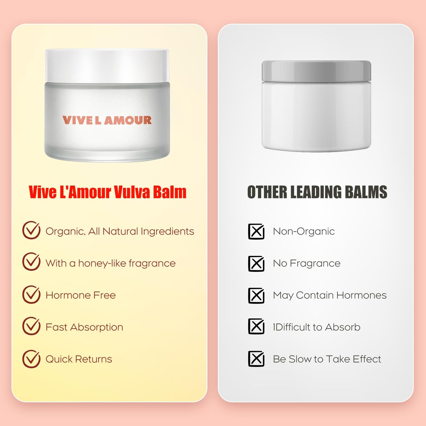 Vive L'Amour Organic Vulva Balm – External Intimate Moisturizing Care for Dry, Sensitive Skin During Menopause & Hormonal Changes – Hormone-Free Comfort Balm – 2 oz