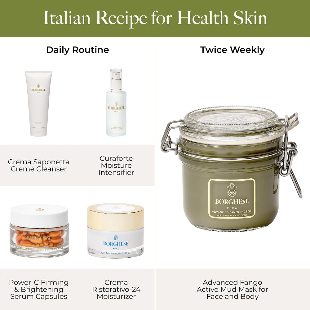 Borghese Crema Ristorativo-24 Moisturizer - Hydrating Face Moisturizer for Fine Lines & Wrinkles with Seaweed Extract & Vitamin E, Normal to Dry Skin