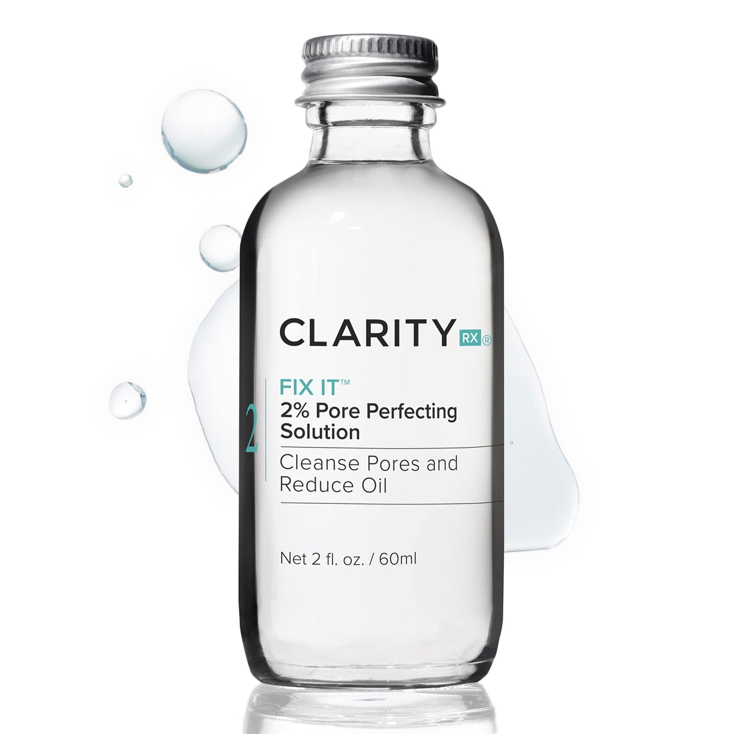 ClarityRx Fix It 2% Pore Perfecting Solution with Salicylic Acid for Acne-Prone & Oily Skin, Natural and Plant Based