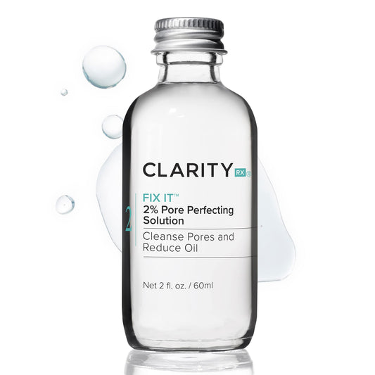 ClarityRx Fix It 2% Pore Perfecting Solution with Salicylic Acid for Acne-Prone & Oily Skin, Natural and Plant Based
