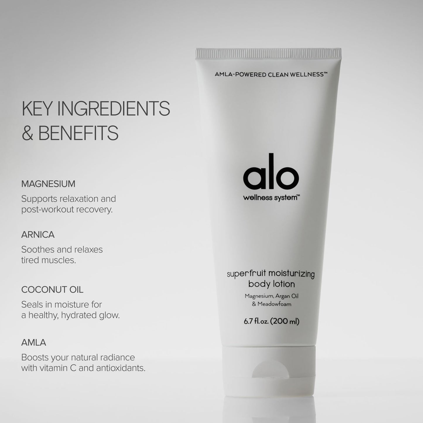 ALO Superfruit Body Lotion | Smoothing & Fast-Absorbing Hydration | Infused with Magnesium | Shea Butter, Coconut & Argan Oil | Citrus Scent | 6.7 fl. oz