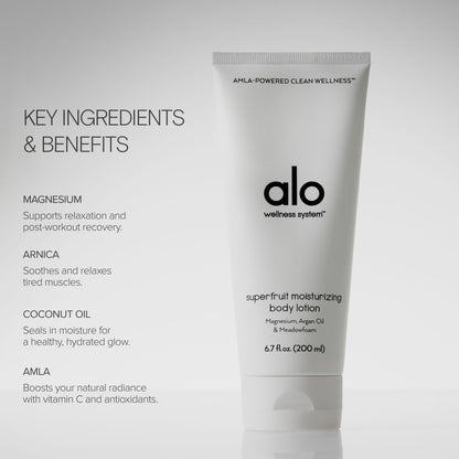 ALO Superfruit Body Lotion | Smoothing & Fast-Absorbing Hydration | Infused with Magnesium | Shea Butter, Coconut & Argan Oil | Citrus Scent | 6.7 fl. oz