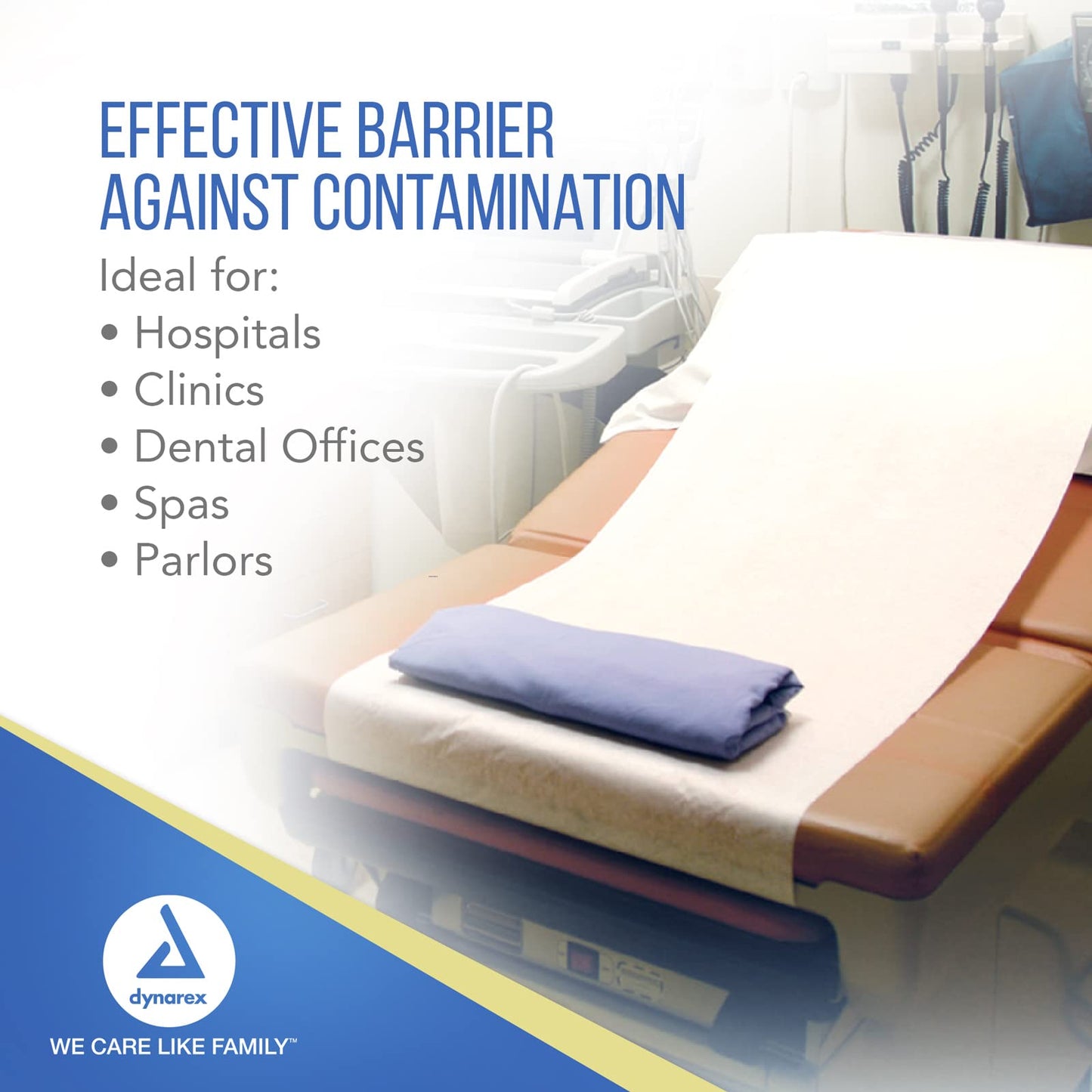 New Dynarex Table Paper, High-Quality Exam Table Paper, Used in Medical, Massage, and Chiropractic Tables to Protect Patients, 1 Case of 12 Papers (14" x 225', Smooth)