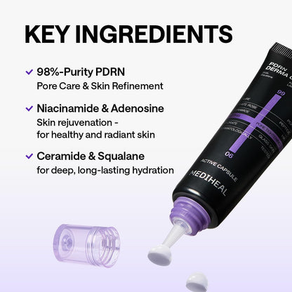 Mediheal Derma Cream - Pore Care Moisturizer with Niacinamide, Adenosine & Squalane - Skin Elasticity Support & Deep Hydration with Lightweight, Non-Greasy Texture (1.69 fl. oz.)