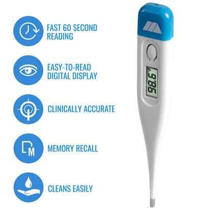 MABIS Digital Thermometer for Adults, Children and Babies, Oral Thermometer, FSA HSA Eligible Thermometer, Underarm Thermometer, Temperature Thermometer, 60 Seconds Readings (Pack of 144)