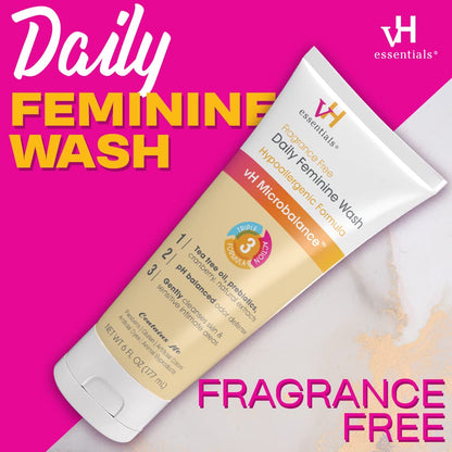 vH essentials Vaginal Health Suppositories and Daily Feminine Wash Bundle, 15 Count