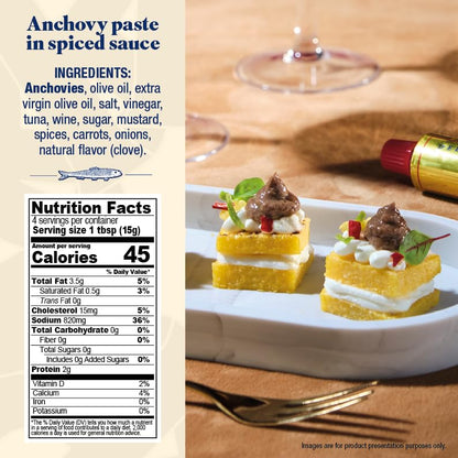 MANGIAR BENE RIZZOLI – Anchovies Spiced Paste – 60 Gr. Tube (100% Italian)