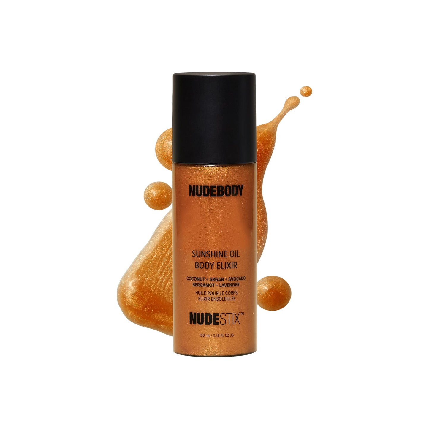 Nudestix Sunshine Oil Body Elixir – Hydrating with Gradual Tan & Golden Shimmer | Clean, DHA-Free | Coconut, Argan, Avocado & Squalane | Vegan