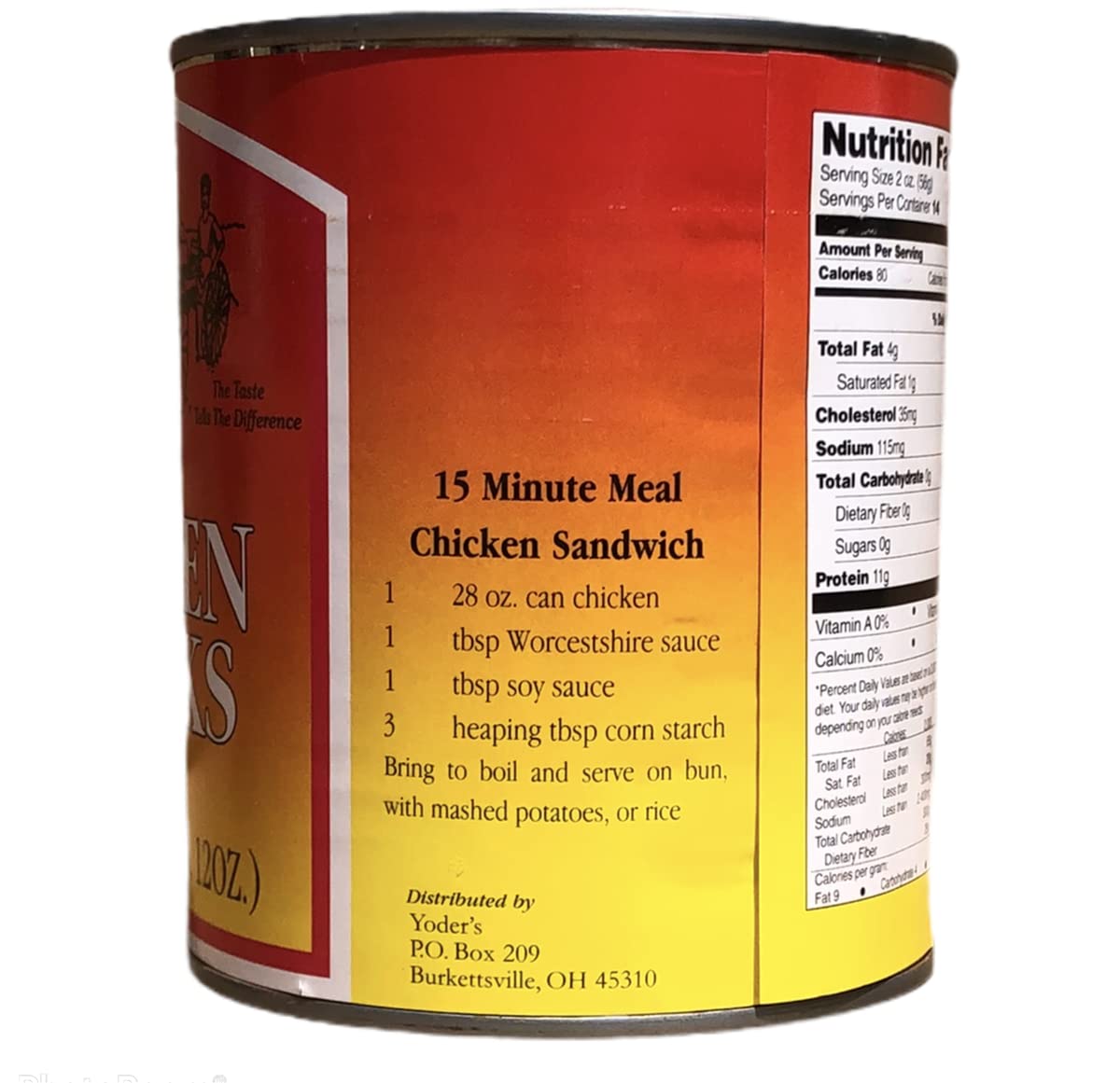 Yoders Fully Cooked Canned Chicken Chunks Case