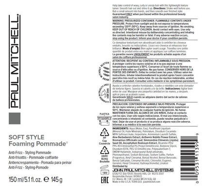 Paul Mitchell Foaming Pomade, Defines Texture + Boosts Shine, For Curly Hair, Wavy + Coily Hair