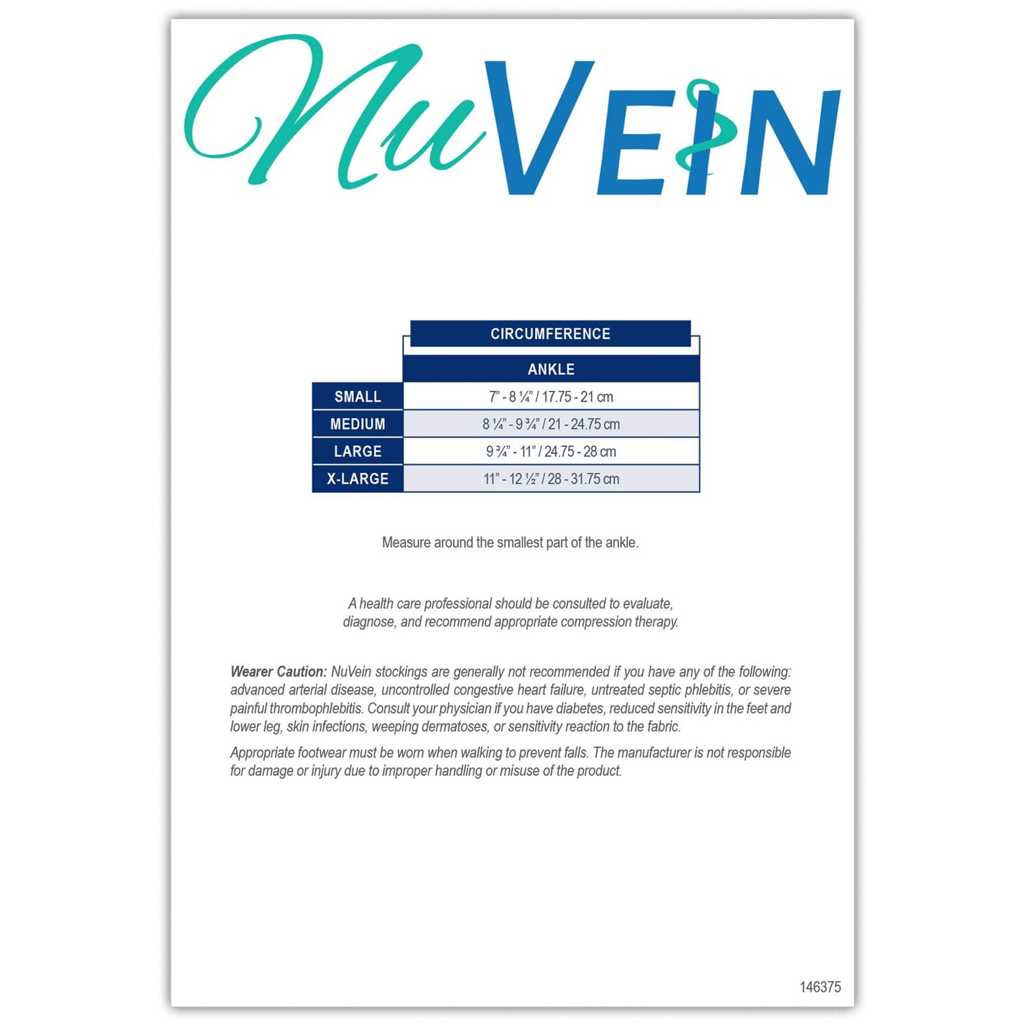 NuVein 15-20 mmHg Medical Compression Socks, Mid Calf Crew Length, Padded Cushion Foot, White, Medium