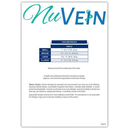 NuVein 15-20 mmHg Medical Compression Socks, Mid Calf Crew Length, Padded Cushion Foot, White, Medium