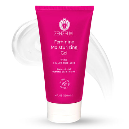 ZENZSUAL Feminine Moisturizing Gel - with Hyaluronic Acid, Water Based Vaginal Moisturizer for Dryness, Irritation, Itchiness, or Discomfort, Fragrance-Free, 100% Vegan, No Parabens, 4oz (120ml)