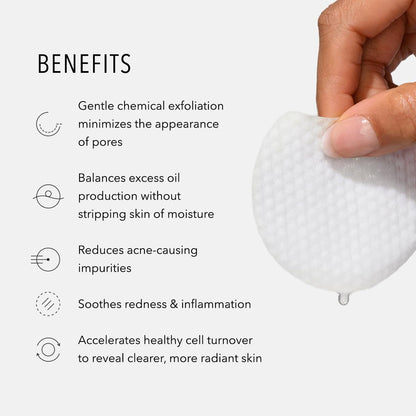 HydroPeptide Clarifying Toner Pads with Peptides for Balance & Control, (60 Pads)