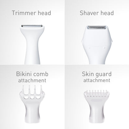 Panasonic Wet/Dry Bikini Shaver & Trimmer for Women with 4 Attachments for Gentle Grooming in Sensitive Areas, Battery-Operated – ES-WWV6-N