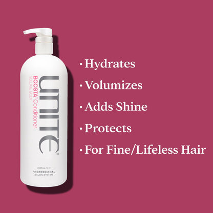 UNITE Hair – BOOSTA Conditioner – Professional-Size Lightweight Volumizing Conditioner for Lift, Hydration & Long-Lasting Body – For Fine or Limp Hair – UV Protection – 32 Fl Oz