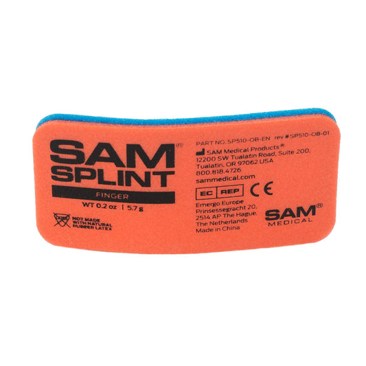 Sam Medical 12954 Finger Splint, Orange/Blue, 4-1/2" Size