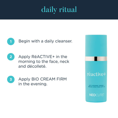 NEOCUTIS RéACTIVE+ Vitamin C & E Antioxidant Serum with Broad‑Spectrum SPF 45 – Protects & Revitalizes Skin – Reduces Fine Lines & Redness – 1 fl. oz.
