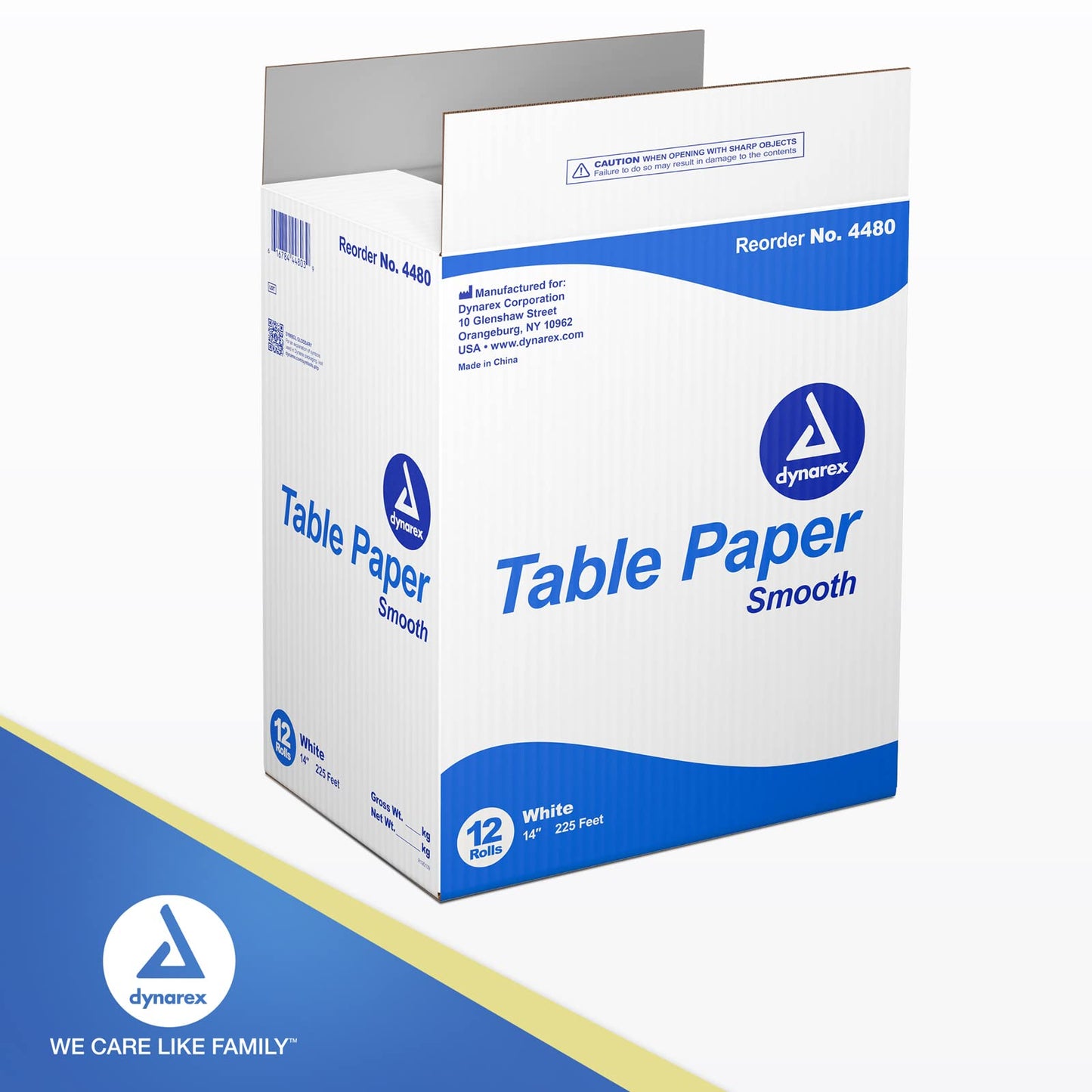New Dynarex Table Paper, High-Quality Exam Table Paper, Used in Medical, Massage, and Chiropractic Tables to Protect Patients, 1 Case of 12 Papers (14" x 225', Smooth)