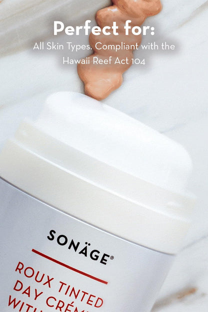 Sonage Roux Tinted Moisturizer with Zinc Oxide SPF 30 Natural Mineral Sunscreen | Lightweight Sheer Coverage, No Whitecast