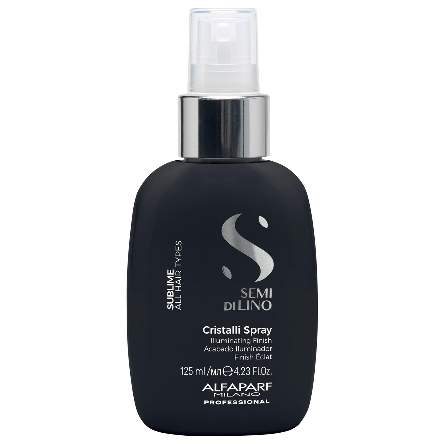 ALFAPARF MILANO Semi di Lino Sublime Cristalli Smoothing Finishing Spray - Lightweight Hair Oil Serum - Adds Gloss and Briliant Shine - Protects (4.23 fl oz)