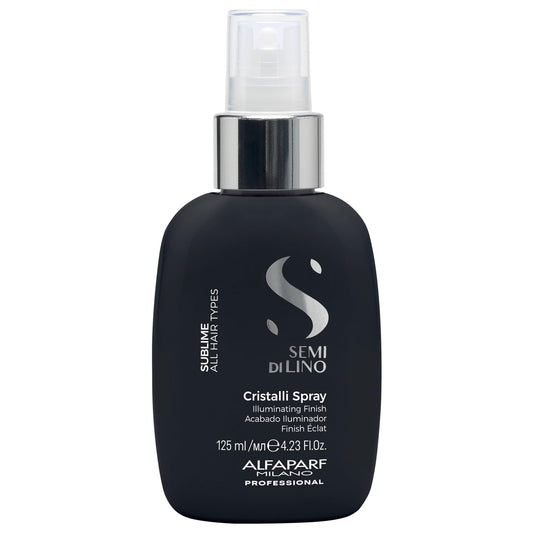 ALFAPARF MILANO Semi di Lino Sublime Cristalli Smoothing Finishing Spray - Lightweight Hair Oil Serum - Adds Gloss and Briliant Shine - Protects (4.23 fl oz)