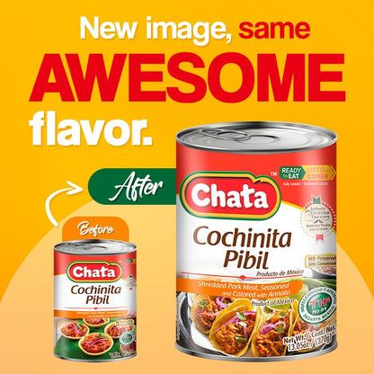 Chata Cochinita Pibil, Shredded Pork Meat with Annatto Seasoning, 13.05 oz, Pack of 4