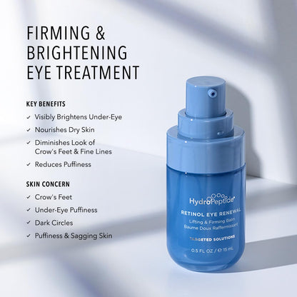 HydroPeptide : Retinol Eye Renewal Lifting & Firming Eye Balm with 0.65% Universal Tri-Retinol Complex Peptide Solution, 0.5 Ounce