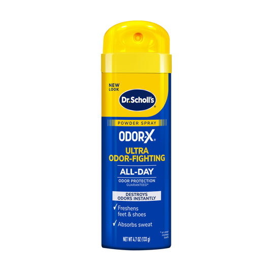 Dr. Scholl’s Odor-X ODOR-FIGHTING Spray-Powder // All-Day Odor Protection and Sweat Absorption - Packaging May Vary