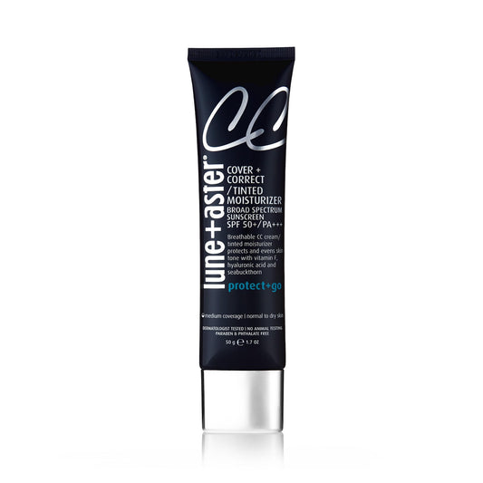 Lune+Aster CC Cream Broad Spectrum SPF 50 | Medium Coverage, Color Correcting Cream For A Dewy Glow