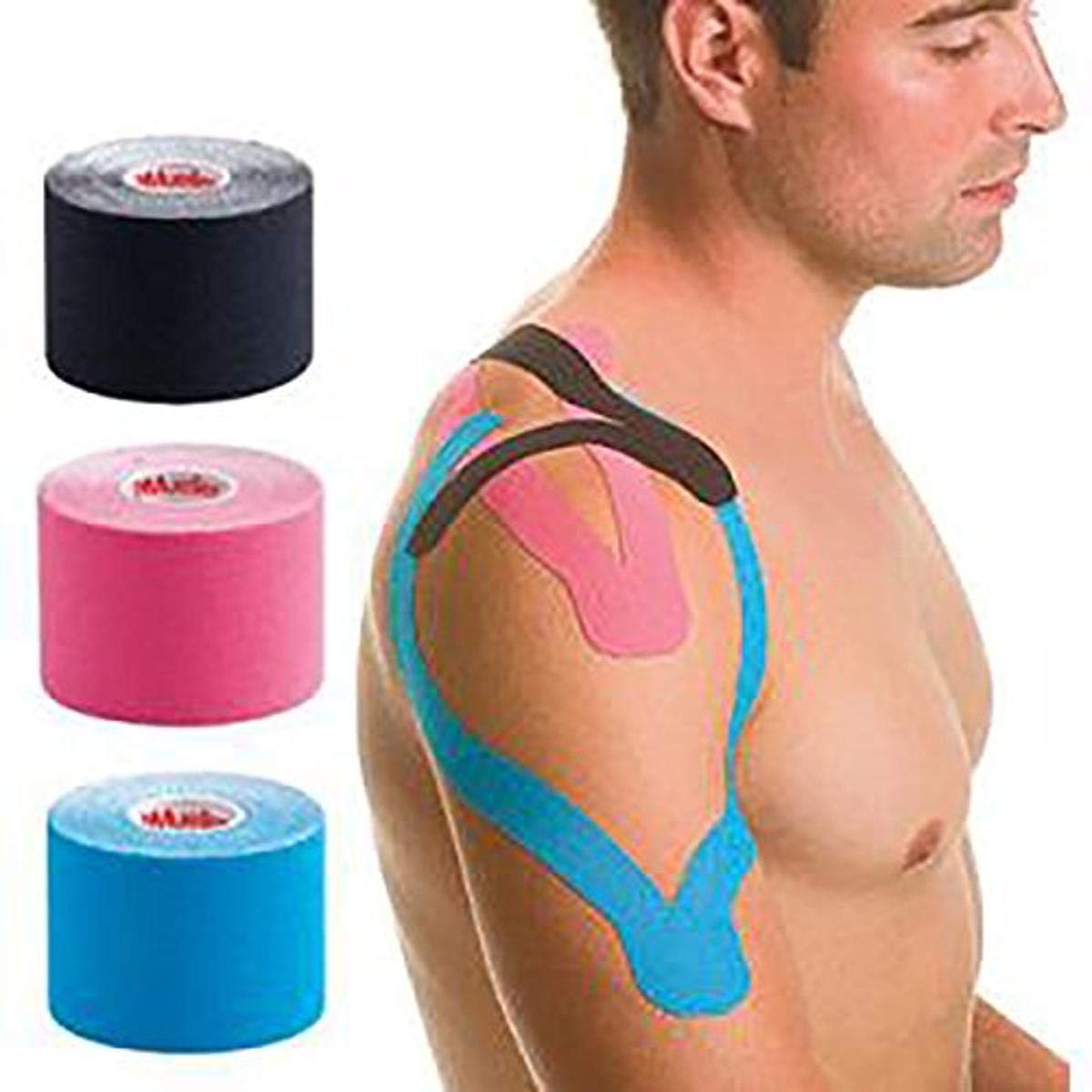 Mueller Kinesiology Tape, Black, Pack of 6