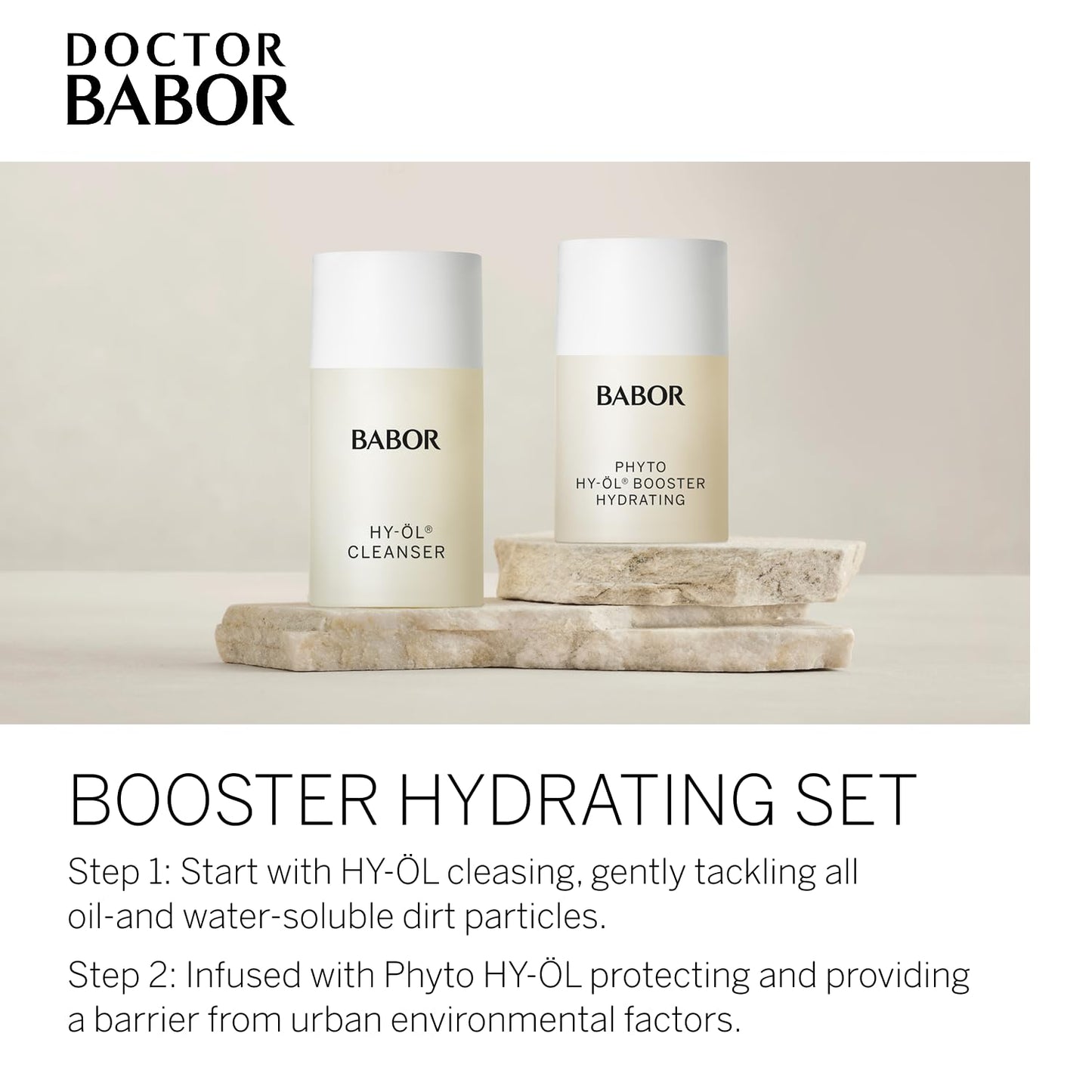 BABOR HY-OL & Phyto HY-OL Booster Hydrating Travel Size Skincare Kit, Cleansing Oil and Hydrating Cleanser, Skincare Set