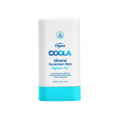 COOLA Organic Mineral Sunscreen SPF 50 Sunblock Stick, Dermatologist Tested Skin Care For Daily Protection, Vegan And Gluten Free, 0.6 Oz