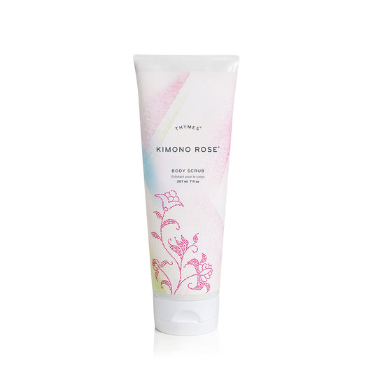 Thymes Kimono Rose Body Scrub - Body Exfoliator for Skin Care Routine - Moisturizing and Exfoliating Body Scrub, Face Scrub, Foot Scrub (7 Fl Oz)