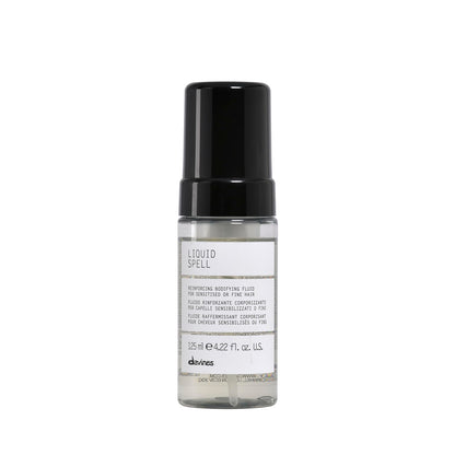 Davines Liquid Spell Reinforcing Bodifying Fluid, Liquid-to-Foam Volumizing Treatment for Fine or Sensitized Hair - Thickens & Strengthens Structure with Heat Protection - Weightless, 4.23 Fl Oz