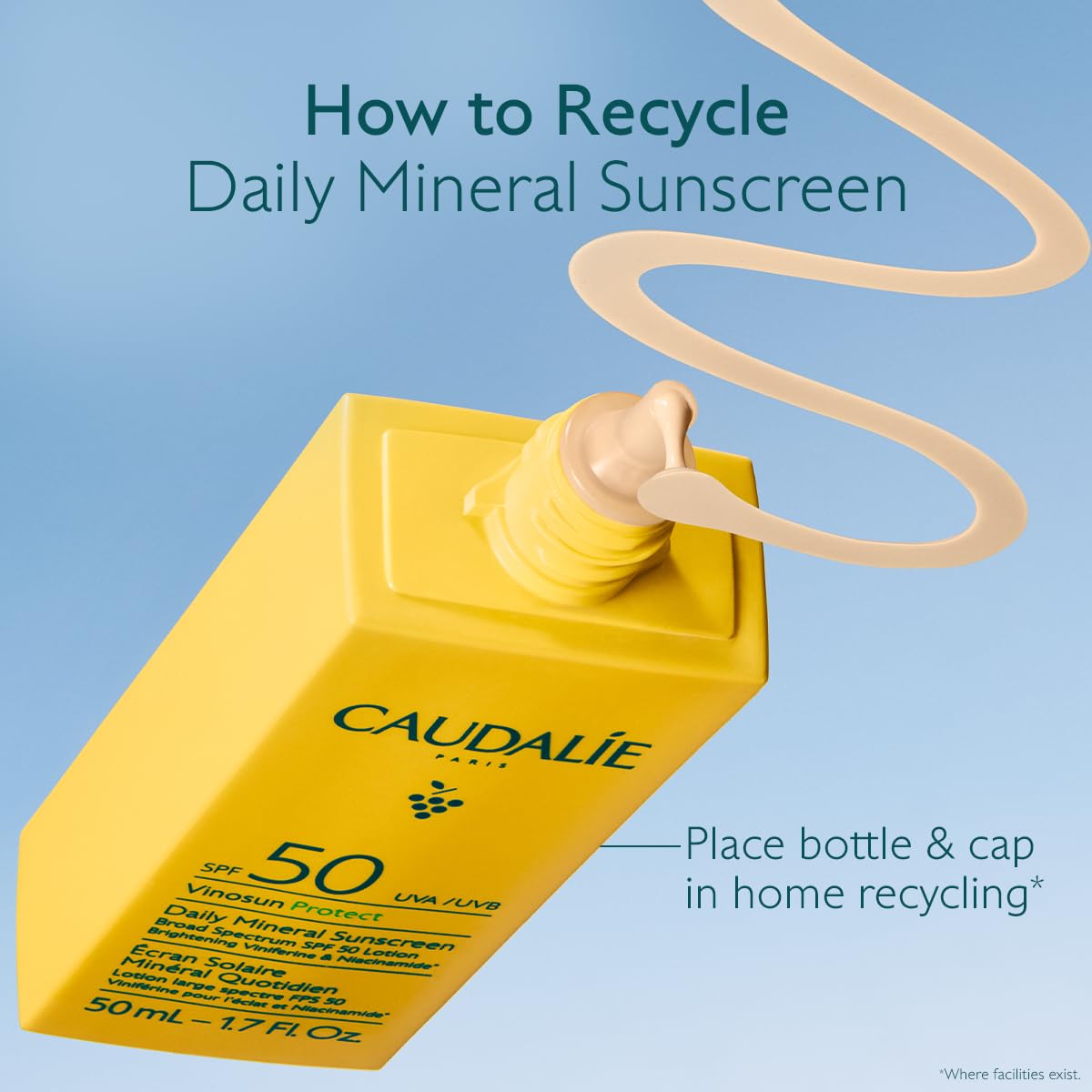Caudalie Vinosun Protect Daily Mineral Sunscreen SPF50-50 mL