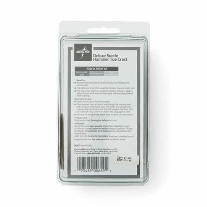 Medline Hammer Toe Crest, Deluize Suede, Left, Size Medium, Pack of 3