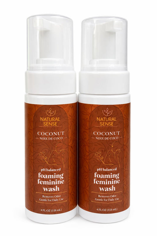 (Set of 2) Feminine Foaming Wash Coconut (noix de coco) 4 Fl Oz Fresh &Gentle remove odor GENTLE FOR DAILY USE. Ph balanced foaming feminine wash(usage feminine moussant à ph equilibrée)