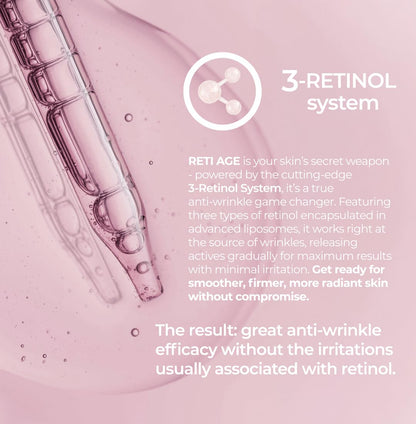 Sesderma RETI AGE Anti-Aging Serum | Retinol | First Signs of Aging | Anti-Wrinkle | Hydration | Firmness | Liposomal Serum, 1.0 fl oz