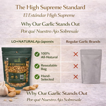 Ajo Japones 3oz (Japanese Garlic) Premium Quality resalable Bag Keeps Garlic Always Fresh! Crafted By Nature100% All Natural