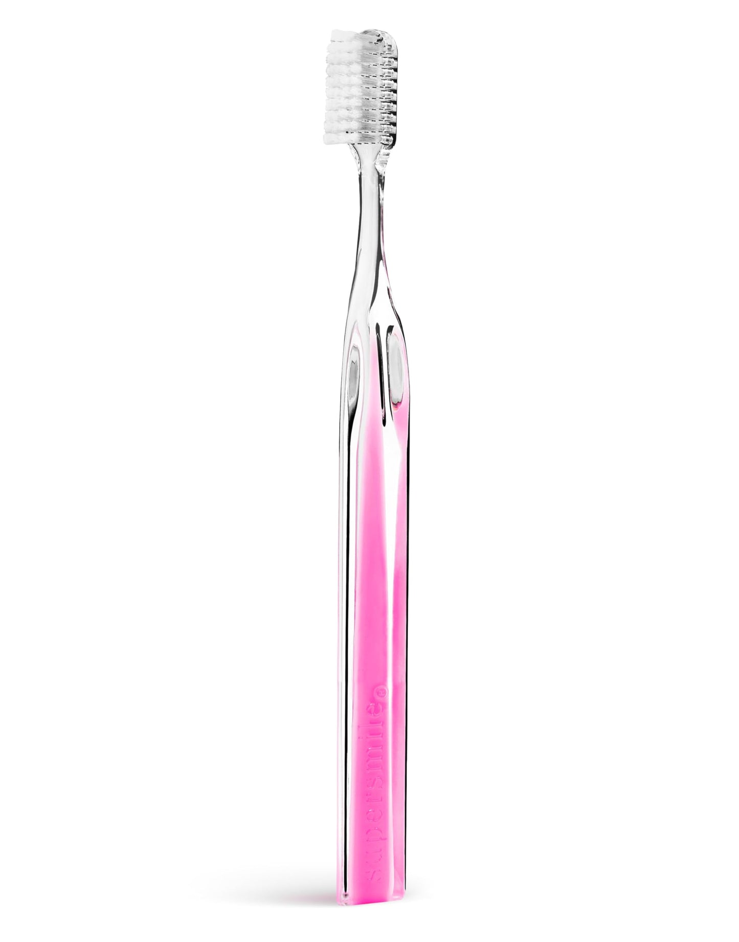 Supersmile Crystal Collection Toothbrush - Whitening Tooth Brush w/Ergonomic Handle - Patented 45° Soft Nylon Bristle Tooth Brushes for Adults & Children